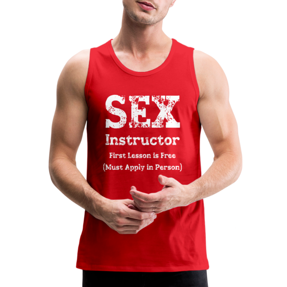 Sex Instructor Men’s Premium Tank Top - red