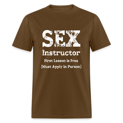 Sex Instructor T-Shirt - brown