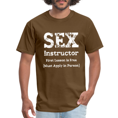 Sex Instructor T-Shirt - brown