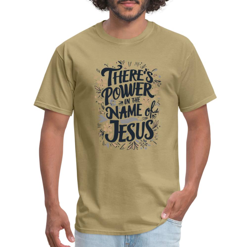 There's Power in the Name of Jesus T-Shirt - khaki