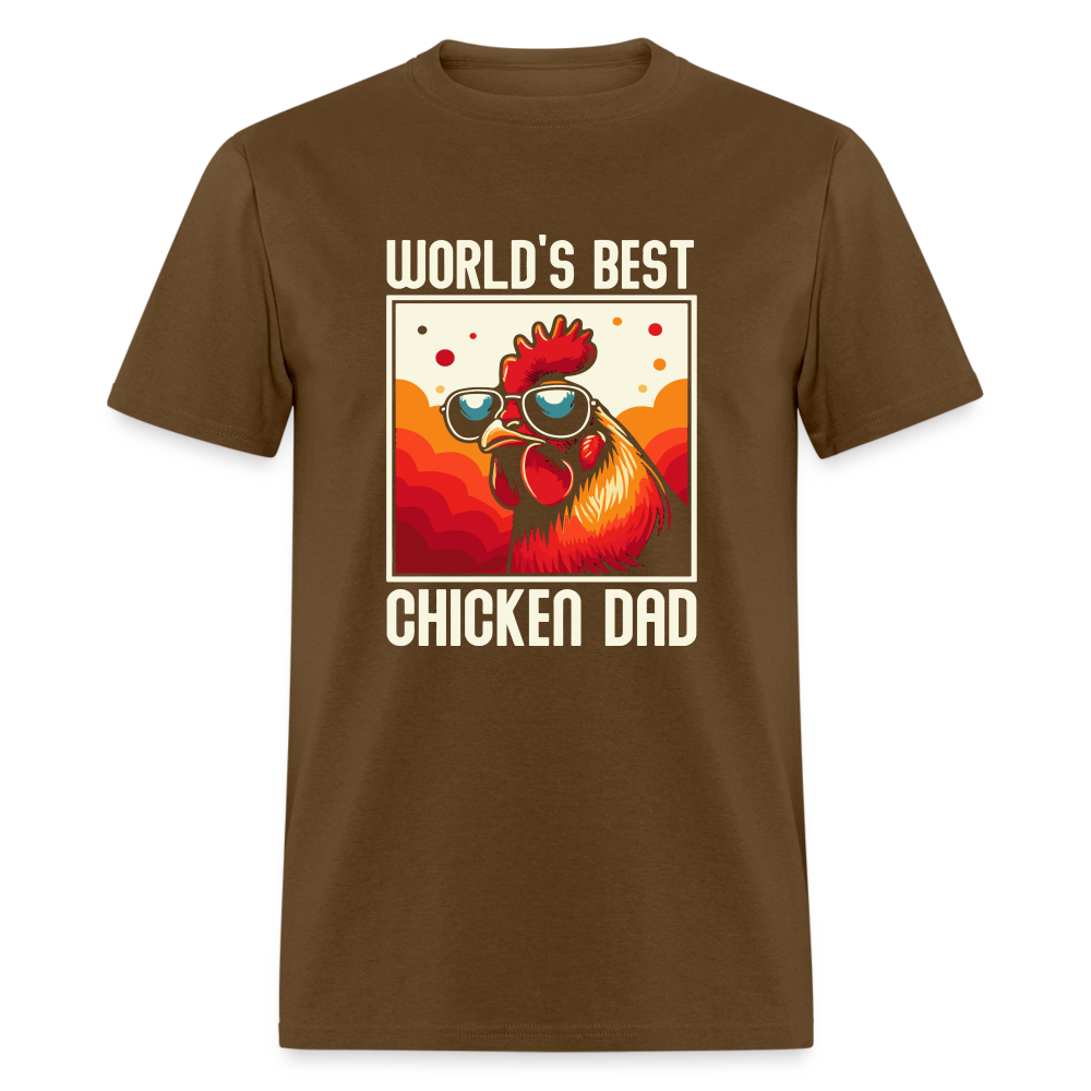 World's Best Chicken Dad T-Shirt (Funny Chicken Tee) - brown