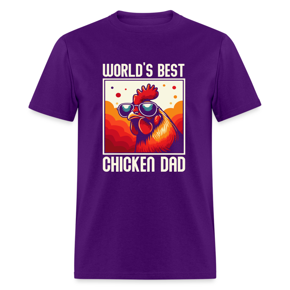 World's Best Chicken Dad T-Shirt (Funny Chicken Tee) - purple