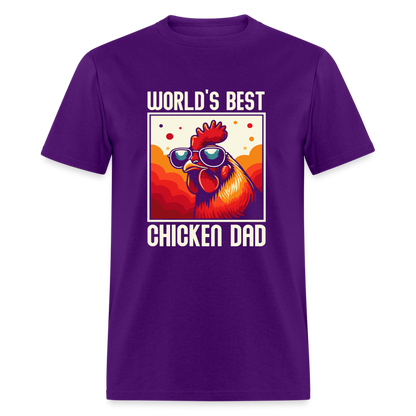 World's Best Chicken Dad T-Shirt (Funny Chicken Tee) - purple