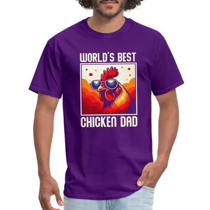 World's Best Chicken Dad T-Shirt (Funny Chicken Tee) - purple