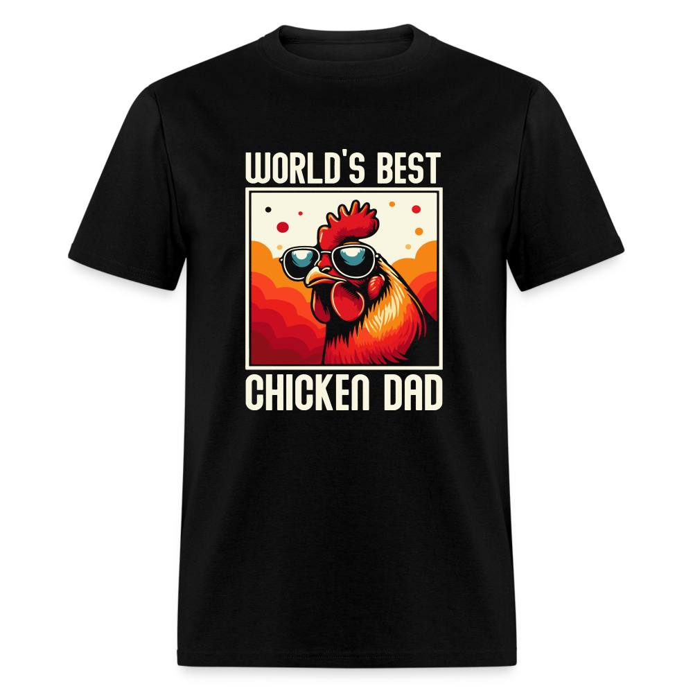 World's Best Chicken Dad T-Shirt (Funny Chicken Tee) - black