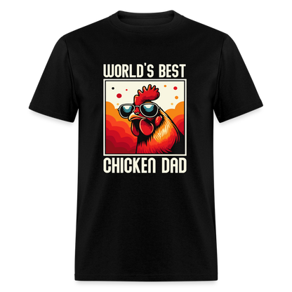 World's Best Chicken Dad T-Shirt (Funny Chicken Tee) - black