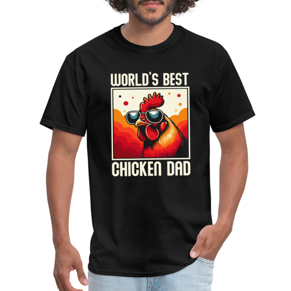 World's Best Chicken Dad T-Shirt (Funny Chicken Tee) - black