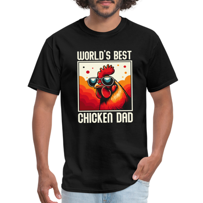 World's Best Chicken Dad T-Shirt (Funny Chicken Tee) - black