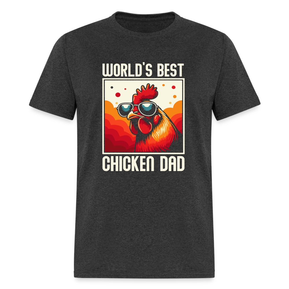 World's Best Chicken Dad T-Shirt (Funny Chicken Tee) - heather black