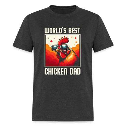 World's Best Chicken Dad T-Shirt (Funny Chicken Tee) - heather black