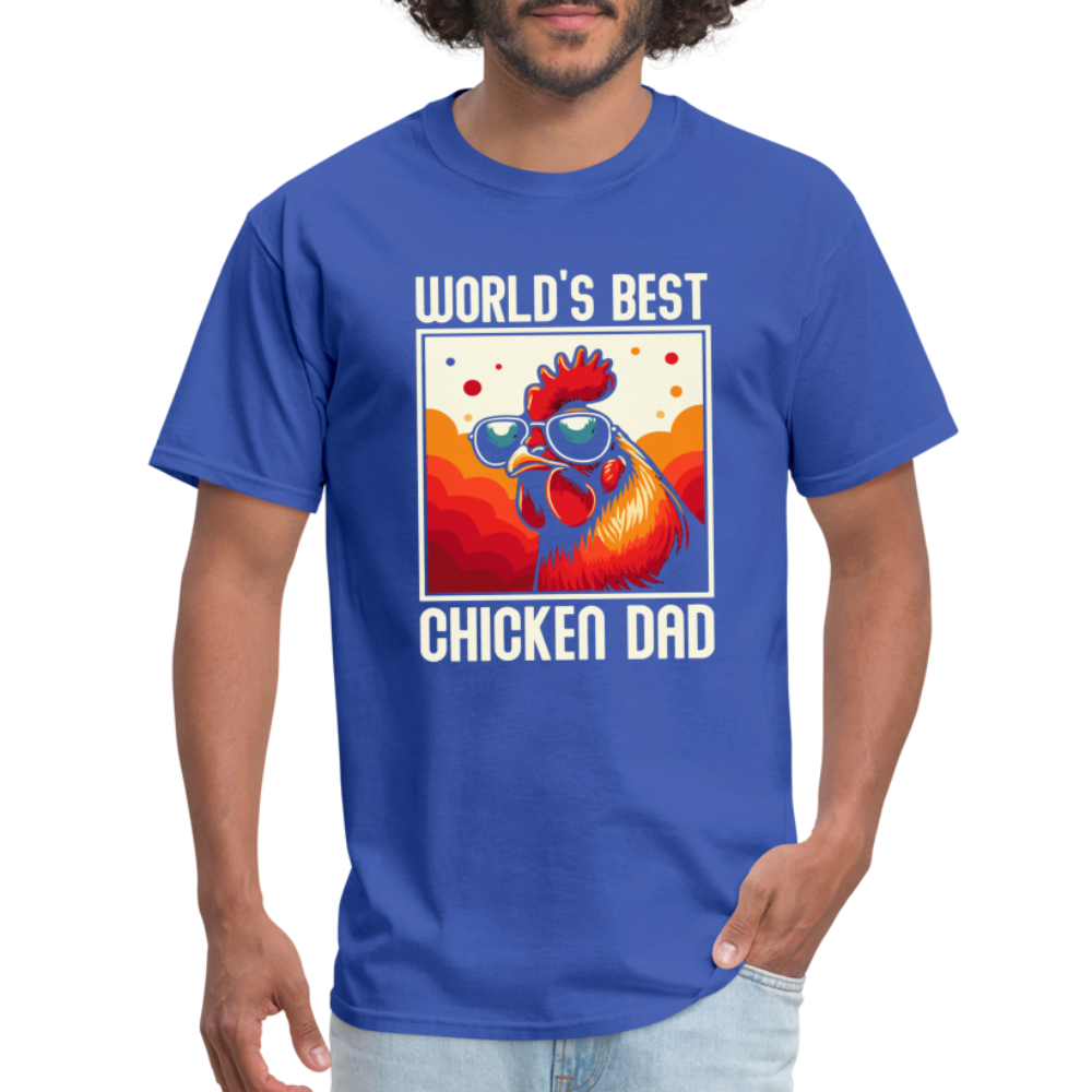 World's Best Chicken Dad T-Shirt (Funny Chicken Tee) - royal blue