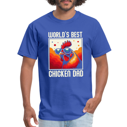 World's Best Chicken Dad T-Shirt (Funny Chicken Tee) - royal blue