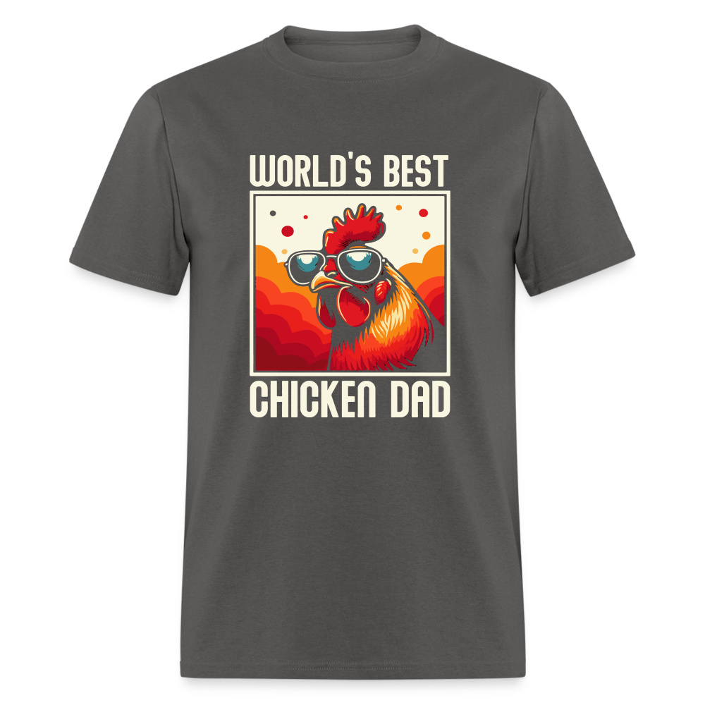 World's Best Chicken Dad T-Shirt (Funny Chicken Tee) - charcoal