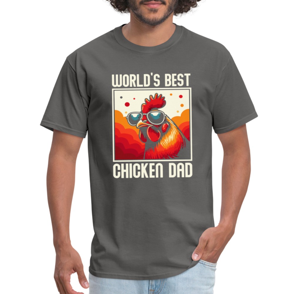 World's Best Chicken Dad T-Shirt (Funny Chicken Tee) - charcoal