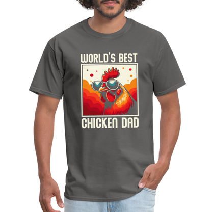 World's Best Chicken Dad T-Shirt (Funny Chicken Tee) - charcoal