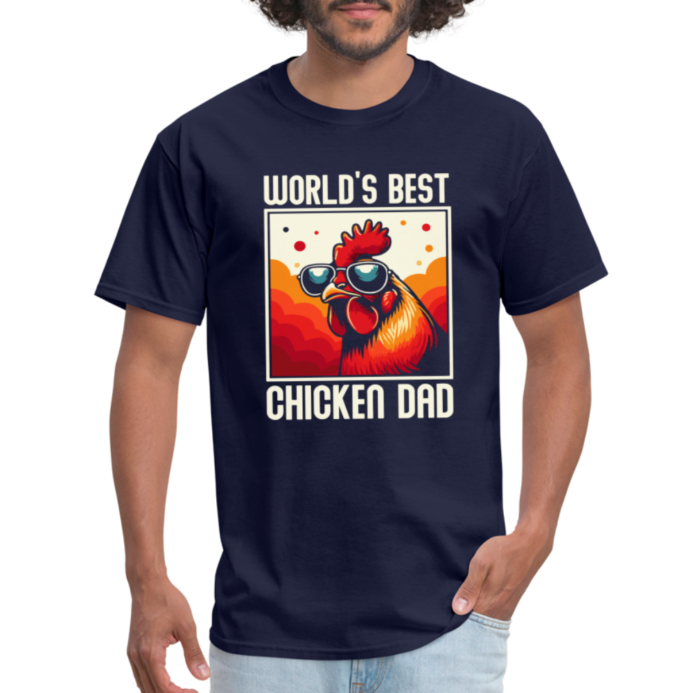 World's Best Chicken Dad T-Shirt (Funny Chicken Tee) - navy