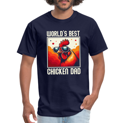 World's Best Chicken Dad T-Shirt (Funny Chicken Tee) - navy