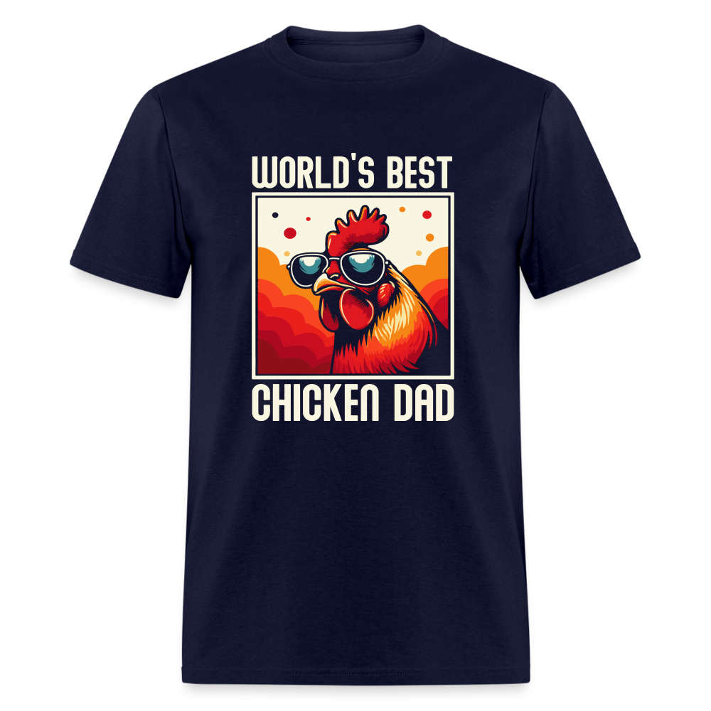 World's Best Chicken Dad T-Shirt (Funny Chicken Tee) - navy