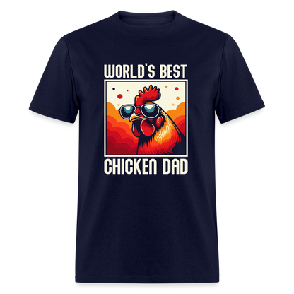 World's Best Chicken Dad T-Shirt (Funny Chicken Tee) - navy