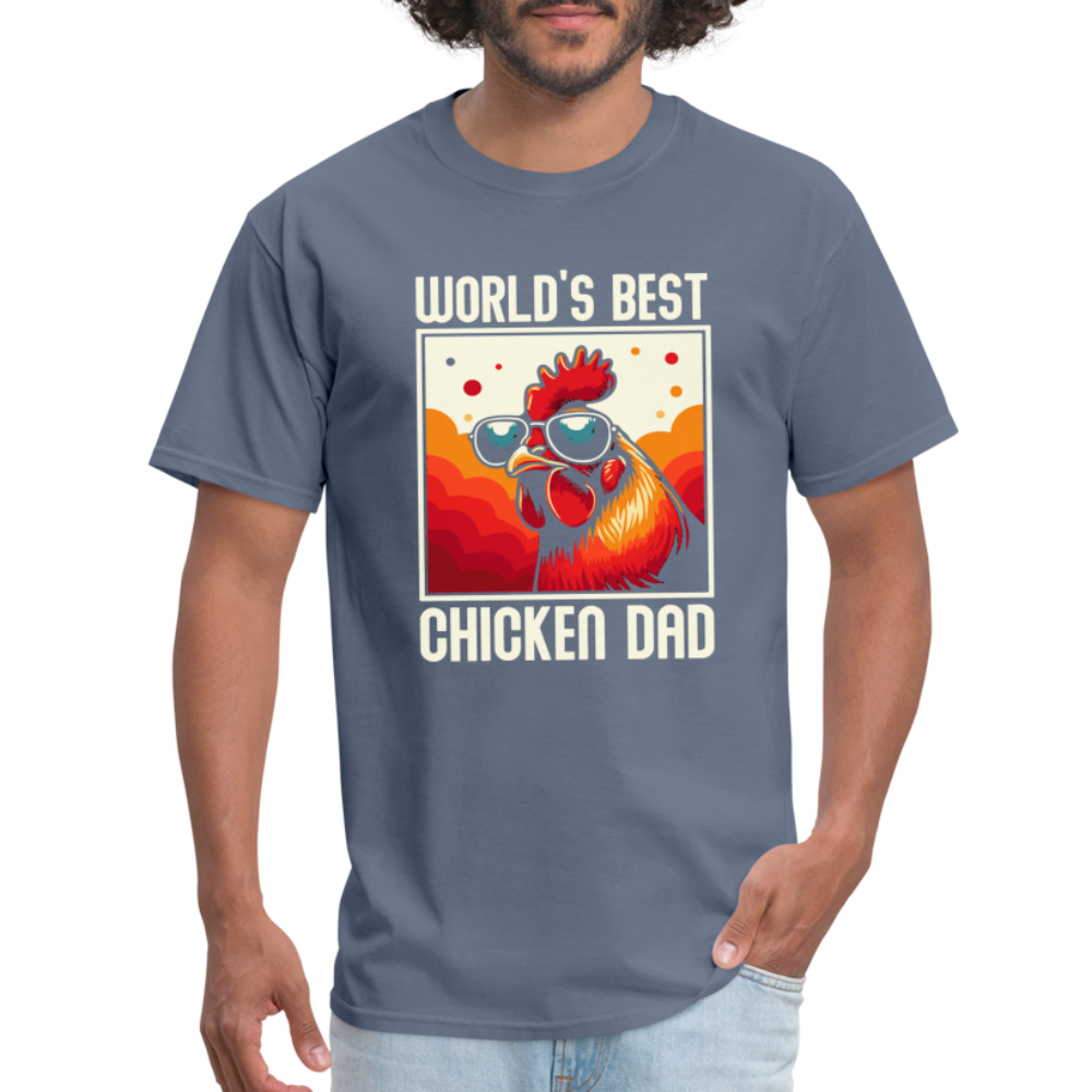 World's Best Chicken Dad T-Shirt (Funny Chicken Tee) - denim