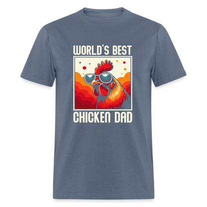 World's Best Chicken Dad T-Shirt (Funny Chicken Tee) - denim