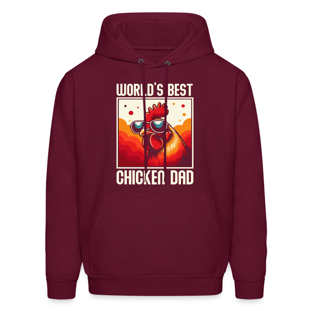 World's Best Chicken Dad Hoodie - burgundy