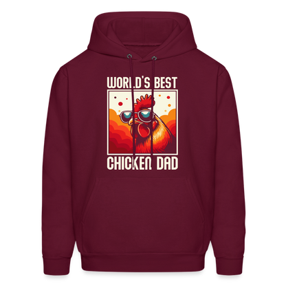 World's Best Chicken Dad Hoodie - burgundy