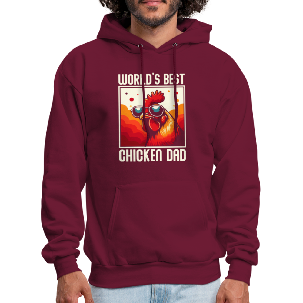 World's Best Chicken Dad Hoodie - burgundy