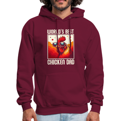 World's Best Chicken Dad Hoodie - burgundy