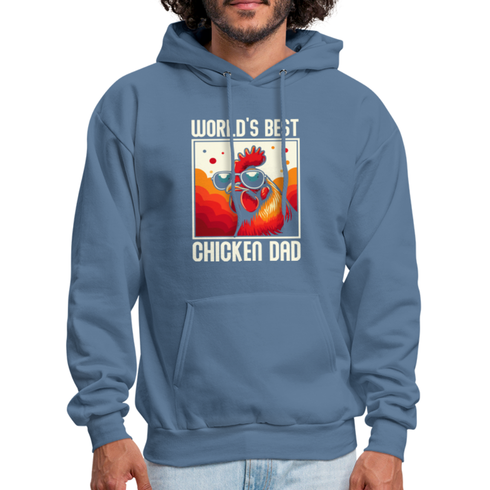 World's Best Chicken Dad Hoodie - denim blue