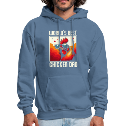 World's Best Chicken Dad Hoodie - denim blue