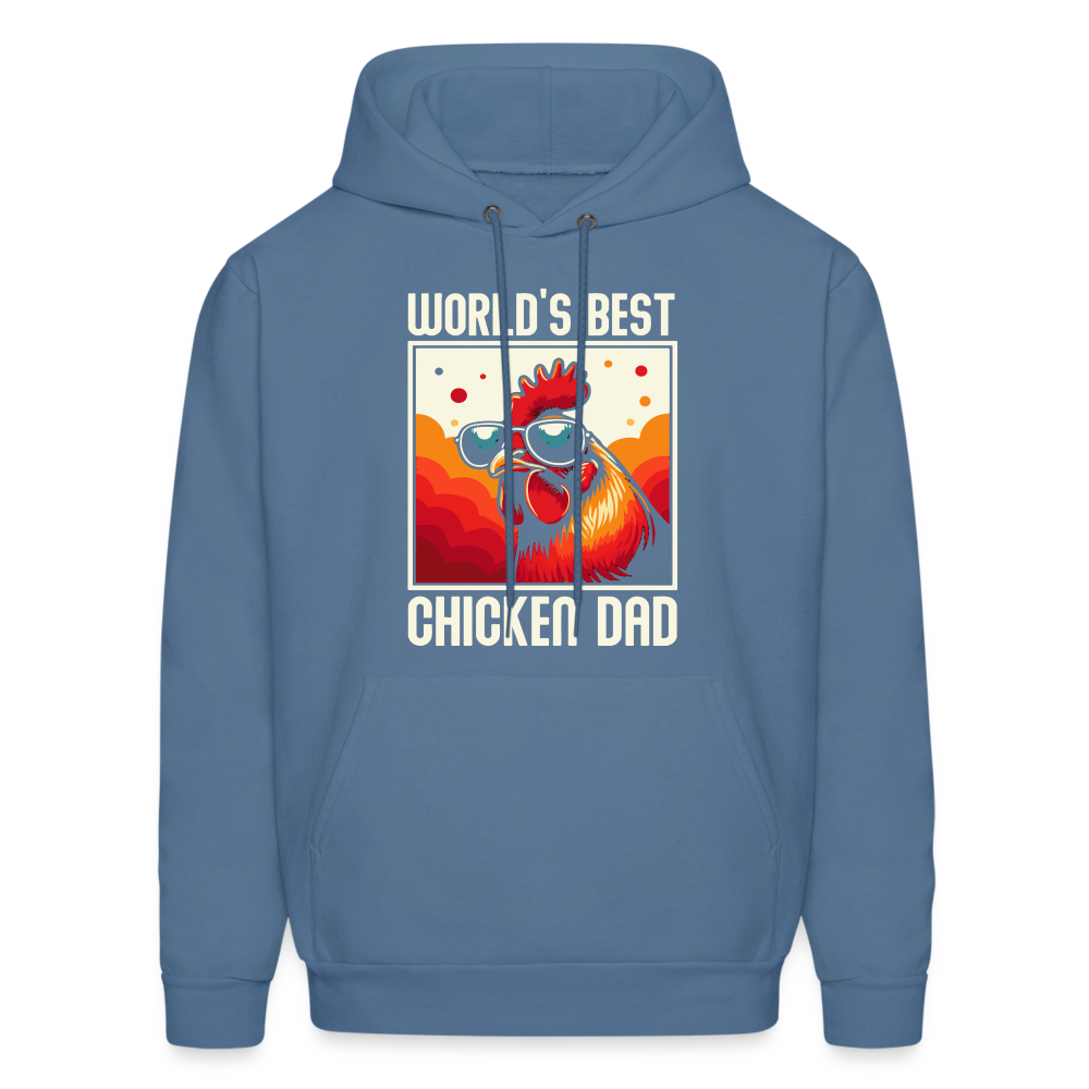 World's Best Chicken Dad Hoodie - denim blue