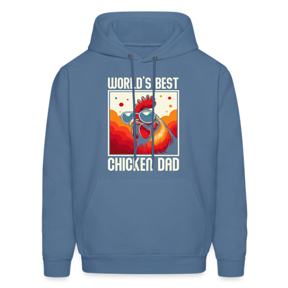 World's Best Chicken Dad Hoodie - denim blue