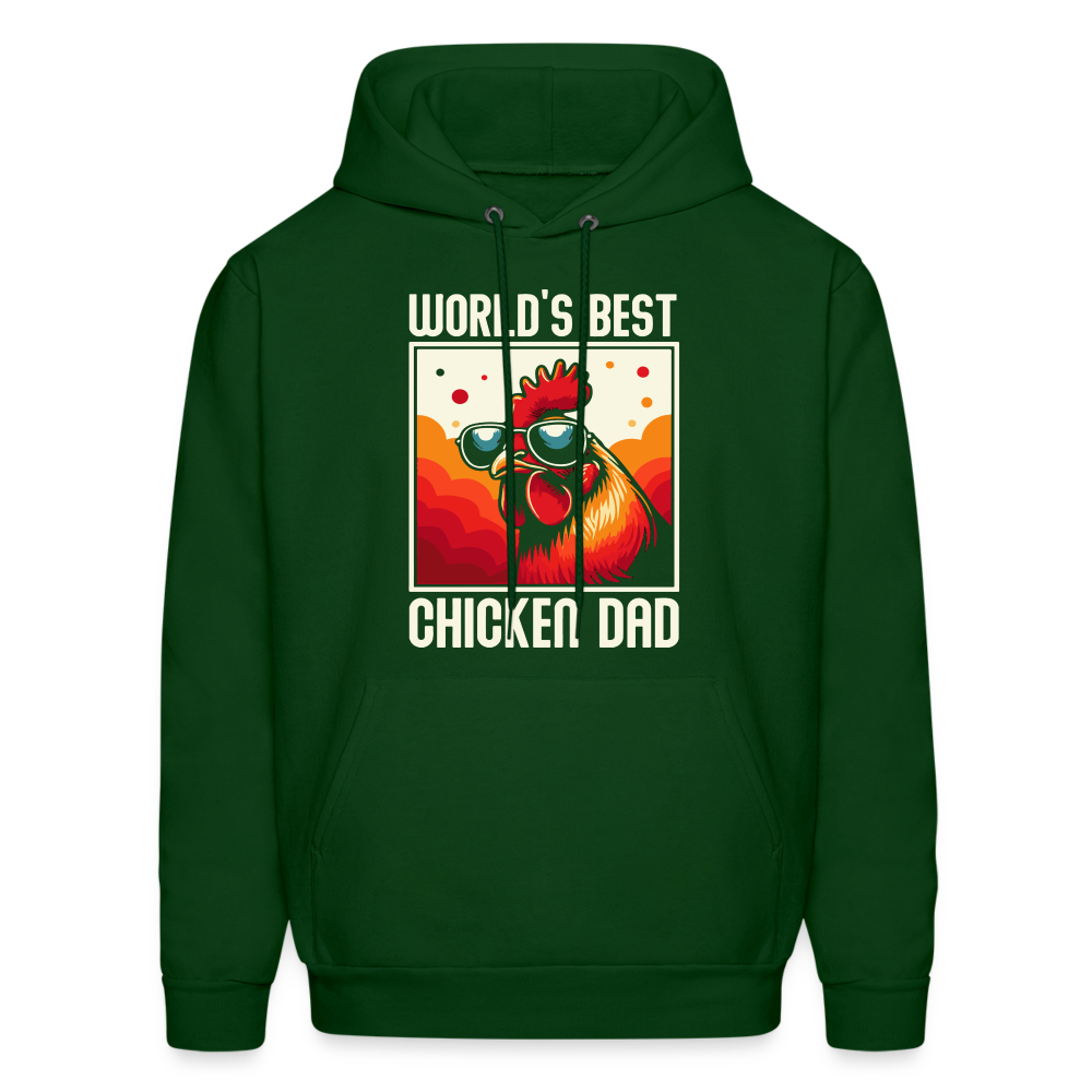 World's Best Chicken Dad Hoodie - forest green