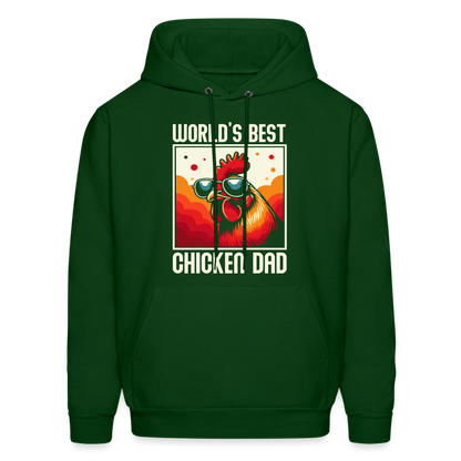 World's Best Chicken Dad Hoodie - forest green