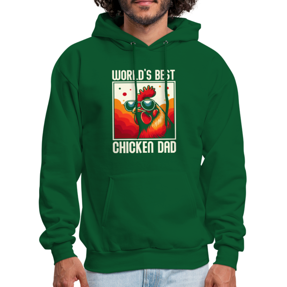 World's Best Chicken Dad Hoodie - forest green