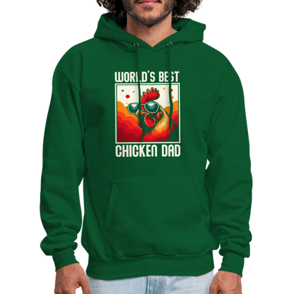 World's Best Chicken Dad Hoodie - forest green