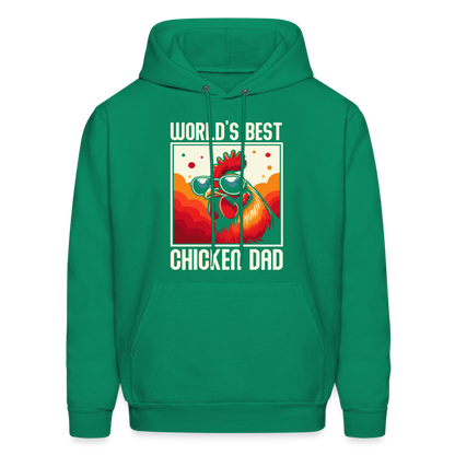 World's Best Chicken Dad Hoodie - kelly green