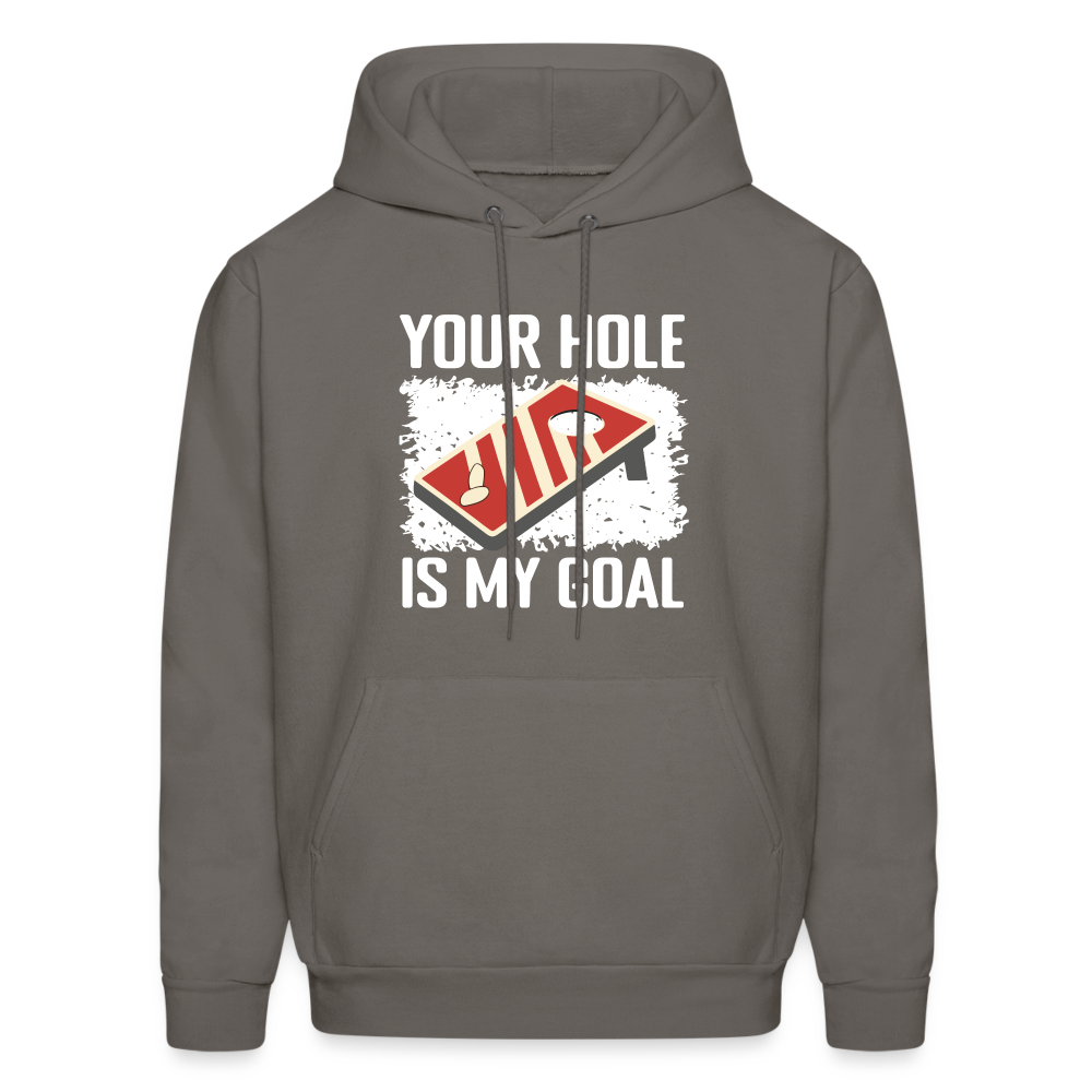 Your Hole Is My Goal Hoodie (Cornhole) - asphalt gray