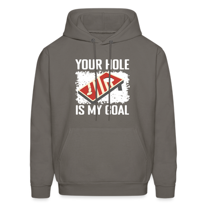 Your Hole Is My Goal Hoodie (Cornhole) - asphalt gray