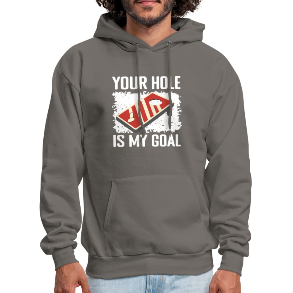 Your Hole Is My Goal Hoodie (Cornhole) - asphalt gray