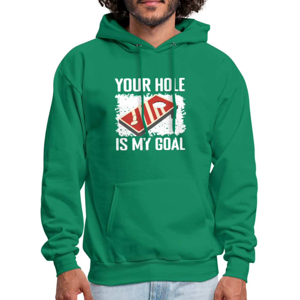 Your Hole Is My Goal Hoodie (Cornhole) - kelly green