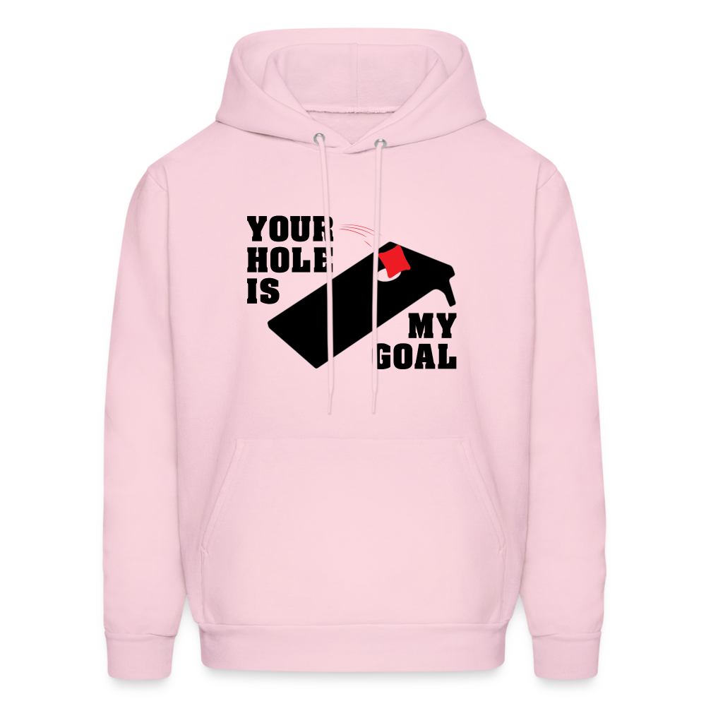 Your Hole Is My Goal (Cornhole) Hoodie - pale pink