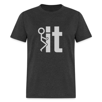 F it T-Shirt (Funny & Carefree Tee) - heather black