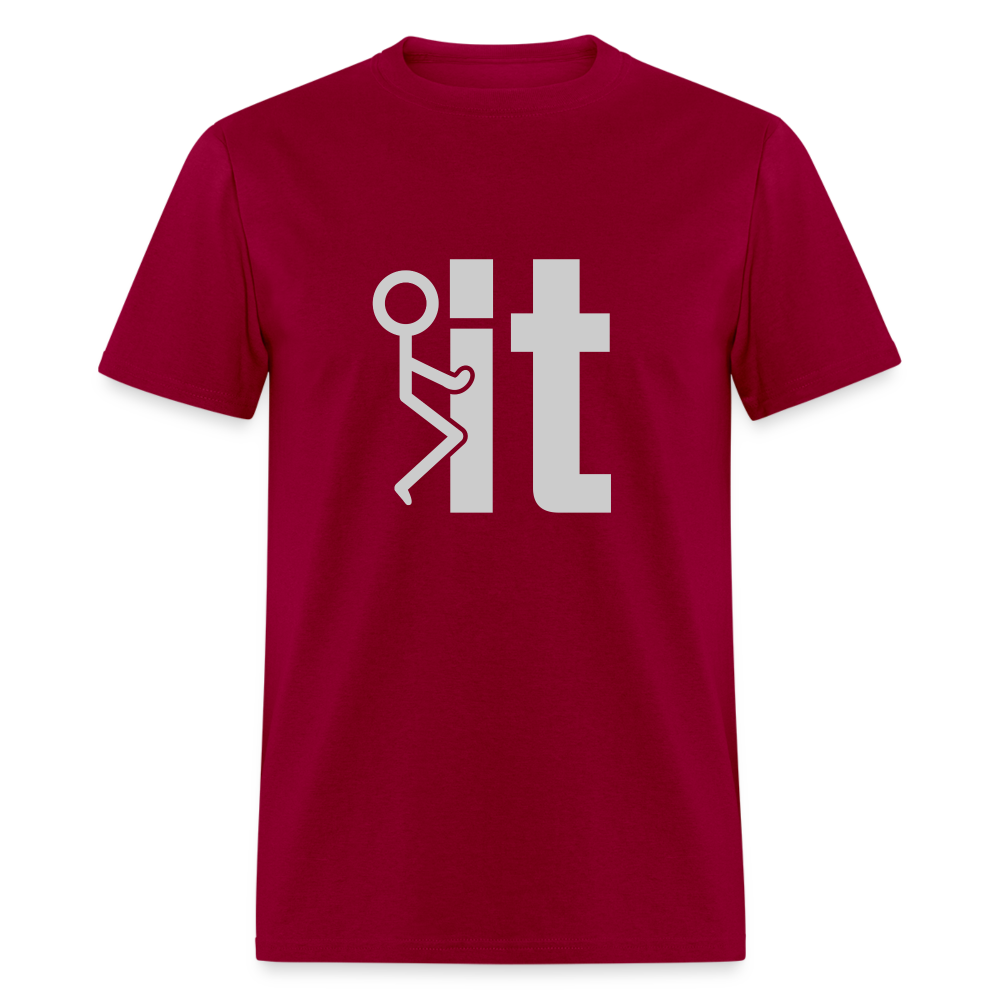 F it T-Shirt (Funny & Carefree Tee) - dark red