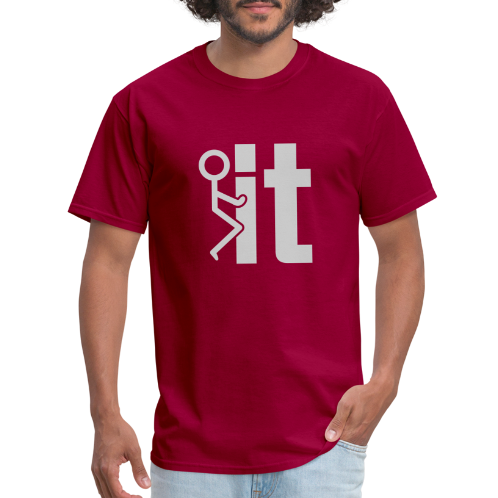 F it T-Shirt (Funny & Carefree Tee) - dark red