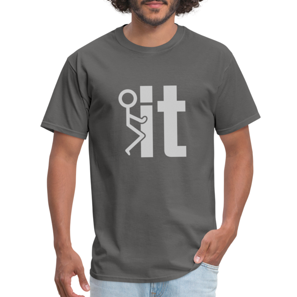 F it T-Shirt (Funny & Carefree Tee) - charcoal