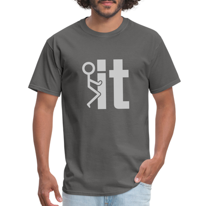 F it T-Shirt (Funny & Carefree Tee) - charcoal