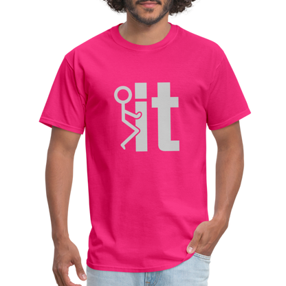 F it T-Shirt (Funny & Carefree Tee) - fuchsia