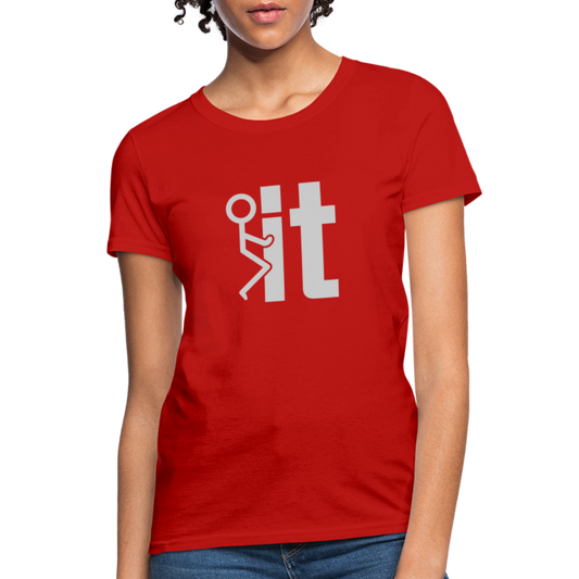 F it Women's T-Shirt (Funny & Carefree) - red